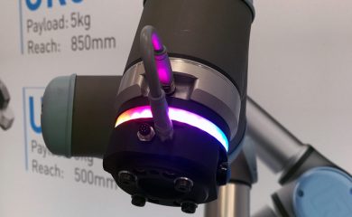 Collaborative Robot with coloured LED collar