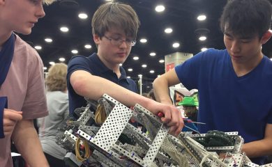 Students in VEX Robotics Competition