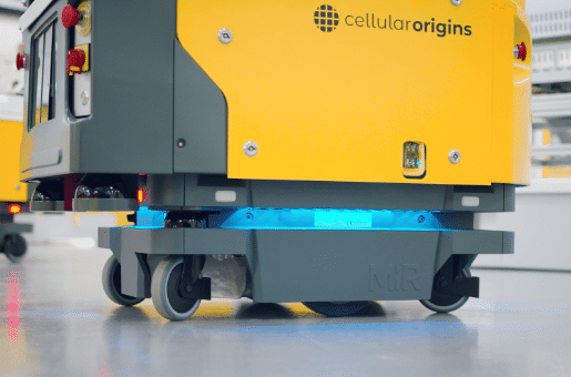 MiR250 mobile robot base for Cellular Origins' IMR system.